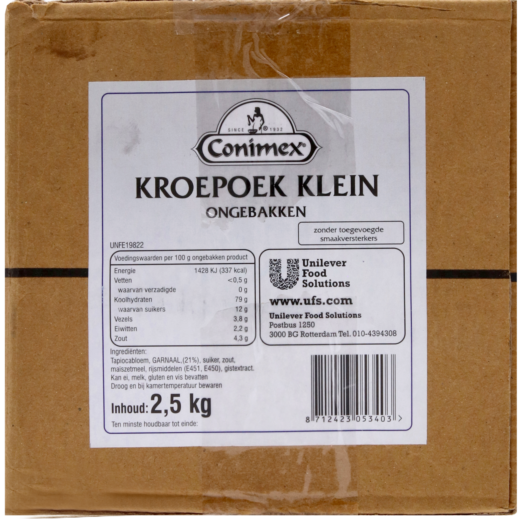 3093 Ongebakken kroepoek klein 1x2,50 kg